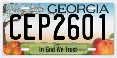 GA license plate CEP2601