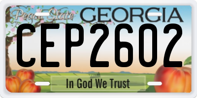 GA license plate CEP2602