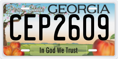 GA license plate CEP2609