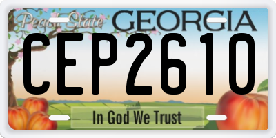 GA license plate CEP2610