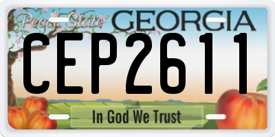 GA license plate CEP2611