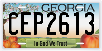 GA license plate CEP2613