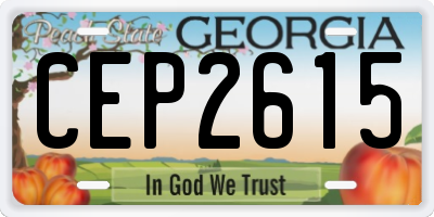 GA license plate CEP2615