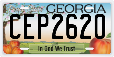 GA license plate CEP2620