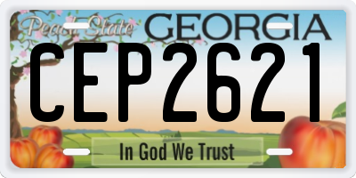 GA license plate CEP2621
