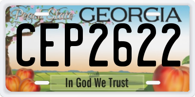 GA license plate CEP2622