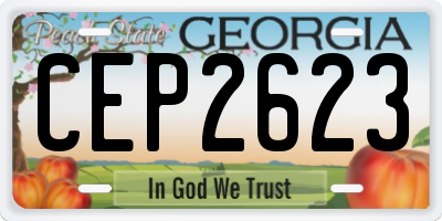 GA license plate CEP2623