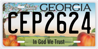 GA license plate CEP2624