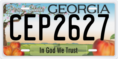 GA license plate CEP2627