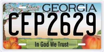 GA license plate CEP2629