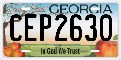 GA license plate CEP2630