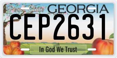 GA license plate CEP2631