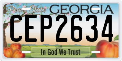 GA license plate CEP2634