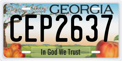 GA license plate CEP2637