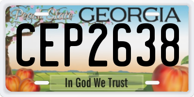 GA license plate CEP2638