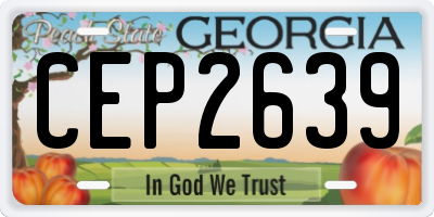 GA license plate CEP2639