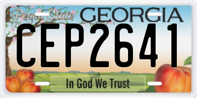 GA license plate CEP2641