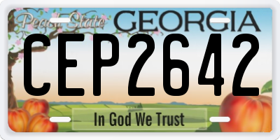 GA license plate CEP2642