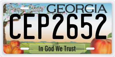 GA license plate CEP2652