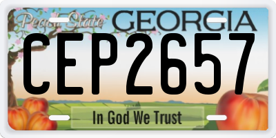 GA license plate CEP2657