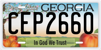 GA license plate CEP2660