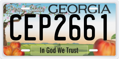 GA license plate CEP2661