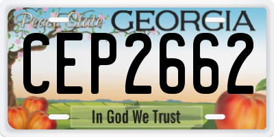 GA license plate CEP2662