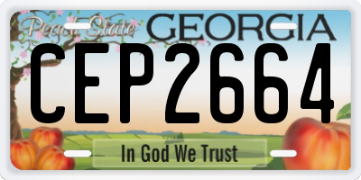 GA license plate CEP2664