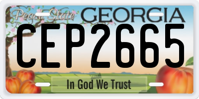 GA license plate CEP2665