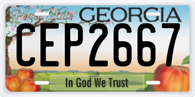 GA license plate CEP2667