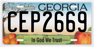 GA license plate CEP2669