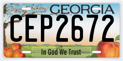 GA license plate CEP2672