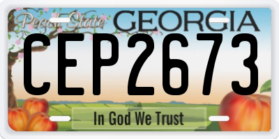 GA license plate CEP2673