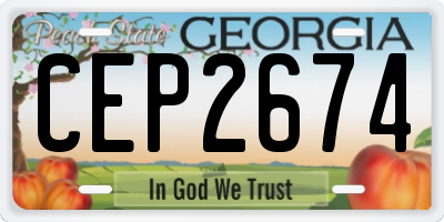 GA license plate CEP2674