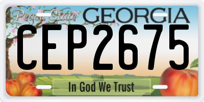 GA license plate CEP2675