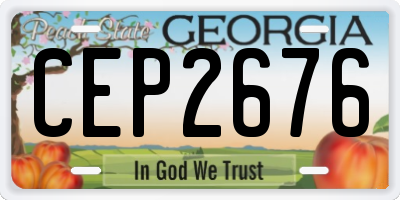 GA license plate CEP2676