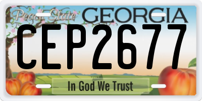 GA license plate CEP2677