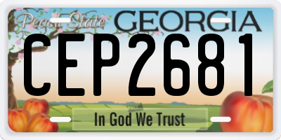 GA license plate CEP2681