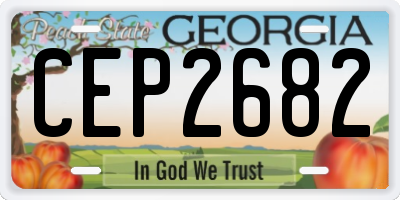 GA license plate CEP2682