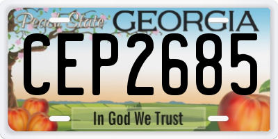 GA license plate CEP2685