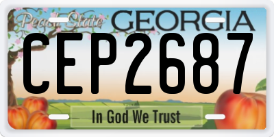 GA license plate CEP2687