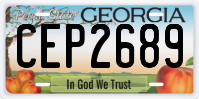 GA license plate CEP2689