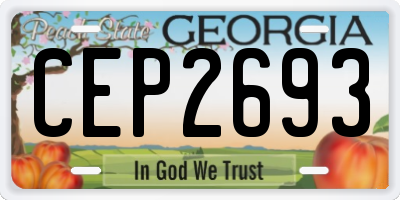 GA license plate CEP2693