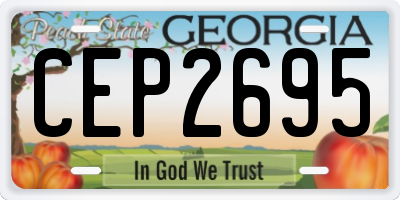 GA license plate CEP2695