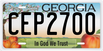 GA license plate CEP2700
