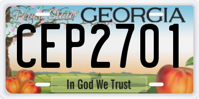 GA license plate CEP2701