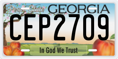 GA license plate CEP2709