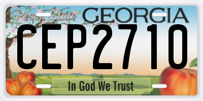GA license plate CEP2710