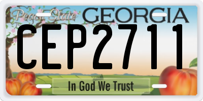 GA license plate CEP2711