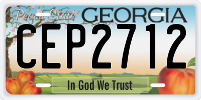 GA license plate CEP2712